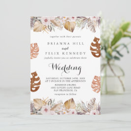 Convite Casamento Boho Neutro Rústico