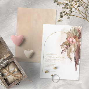 Convite Casamento Boho Oasis Floral Jantar de Ensaio ID959