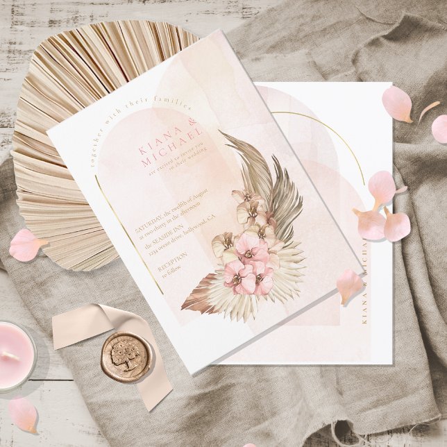 Convite Casamento Boho Oasis ID959 (Criador carregado)