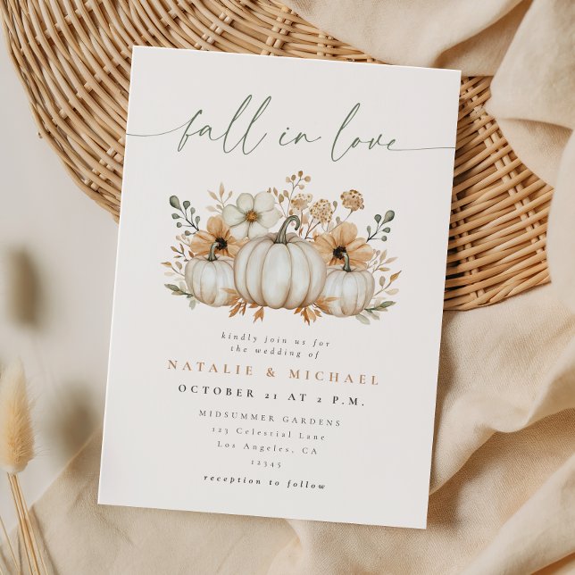 Convite Casamento Boho Pumpkin Fall in Love (Criador carregado)
