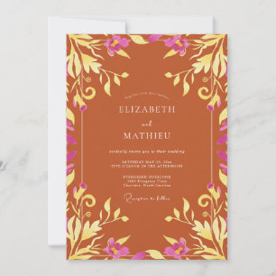 Convite Casamento Boho Refinado Terracota
