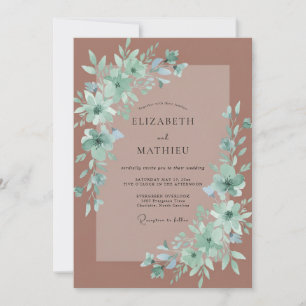 Convite Casamento Boho Rosa Velho Suave