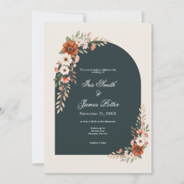 Convite Casamento Boho Rust e Margarida Branca