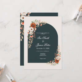 Convite Casamento Boho Rust e Margarida Branca