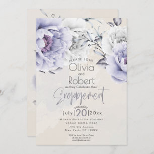 Convite Casamento   Boho Rustic Lilac e Alabaster Peony