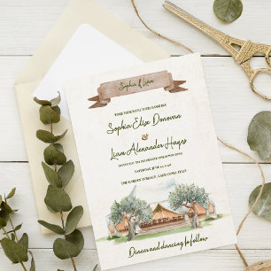 Convite Casamento Boho Rústico ao Ar Livre com Tenda de Ac