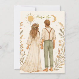 Convite Casamento Boho Rústico Cowboy Save the Date