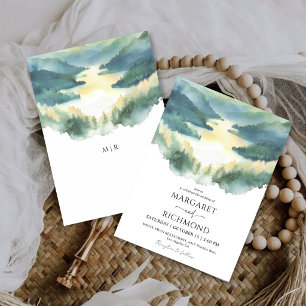 Convite Casamento Boho Rústico Floresta Montanhosa Árvore