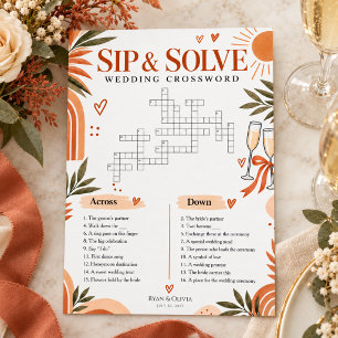 Convite Casamento Boho Terracota Cruzadinha Bebendo e Reso