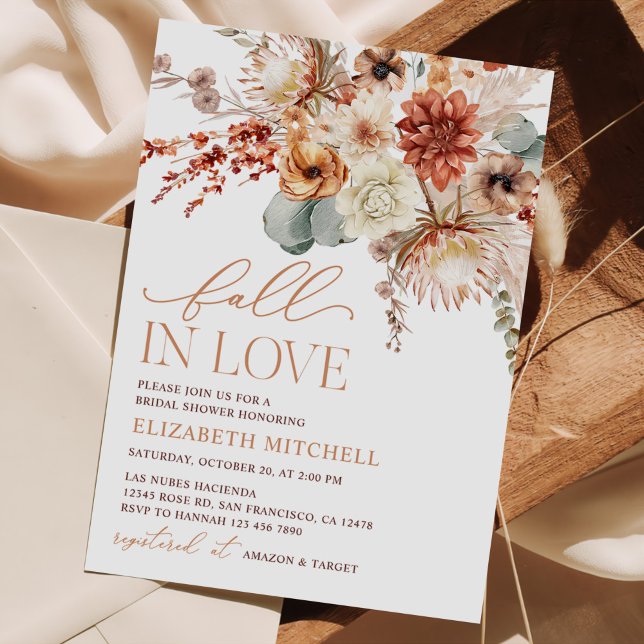 Convite Casamento Boho Terracota Flores Chá de Noiva (Criador carregado)