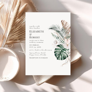 Convite Casamento Boho Tropical Orquídea e Monstera