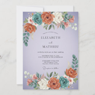 Convite Casamento Boho Vibrante de Lavanda