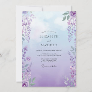Convite Casamento Boho Violeta Glícine