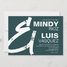 Convite Casamento BOLD E comercial Grunge Verde 