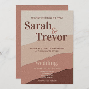 Convite Casamento Bold Typografia Dusty Rosa