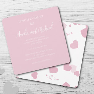Convite Casamento bonito de Coração de Amor Confetti