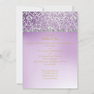 Convite Casamento bonito de Diamante de Roxo