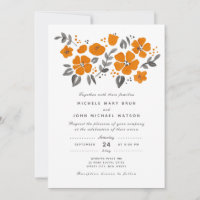 Casamento bonito de Folga Floral Laranja Queimada