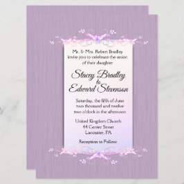 Convite Casamento bonito de Simplicidade Lilac