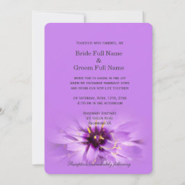 Convite Casamento bonito e elegante de flores roxas