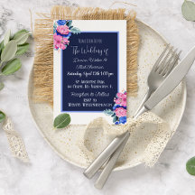 Casamento Bonito Floral Azul e Cor de Água Rosa