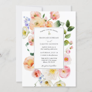 Convite Casamento bonito Pastel Floral