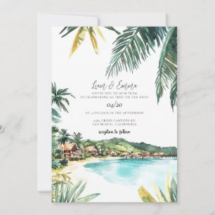 Convite Casamento Bora Bora Watercolor