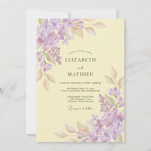 Convite Casamento Borboleta Amarela Wisteria