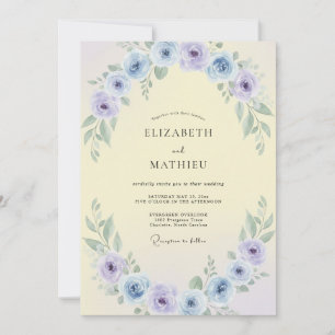 Convite Casamento Borboleta Violeta Ranunculus Eucalipto