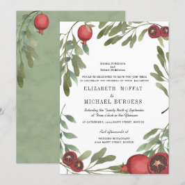 Convite Casamento Borgonha Botânica Marble Boho Greenery