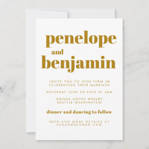 Convite Casamento Botânico All-in-One da Groovy Retro 70s