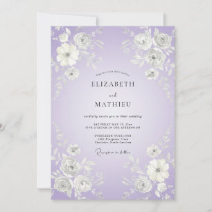 Convite Casamento Botânico Arejado de Lavanda