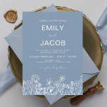 Convite Casamento Botânico Azul-Dusty<br><div class="desc">Ponha o tom para o seu casamento botânico azul empoeirado com suites de convite encantadores. A maneira perfeita de anunciar seu grande dia aos seus amigos e família, esses convites darão aos seus hóspedes uma espreitadela da beleza botânica que os espera. A suíte de convites deve refletir a beleza do...</div>