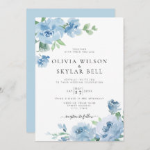 Casamento Botânico Azul-Floral Azul Invi