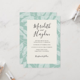 Convite Casamento botânico Boho azul