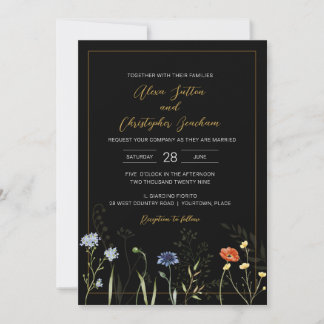 Convite Casamento Botânico Boho de Flor Silvestre Temperam