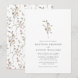 Convite Casamento Botânico Boho Minimalista