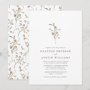Convite Casamento Botânico Boho Minimalista