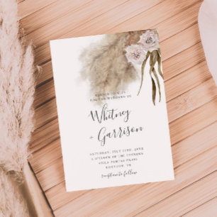 Convite Casamento Botânico Boho Pampas