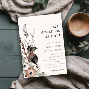 Convite Casamento Botânico Bótico Rust Negro