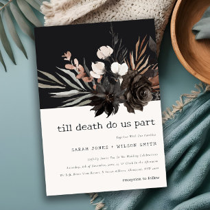 Convite Casamento Botânico Bótico Rust Negro