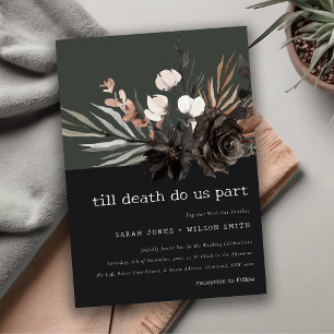 Convite Casamento Botânico Bótico Rust Negro