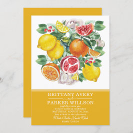 Convite Casamento Botânico Citrus Watercolor