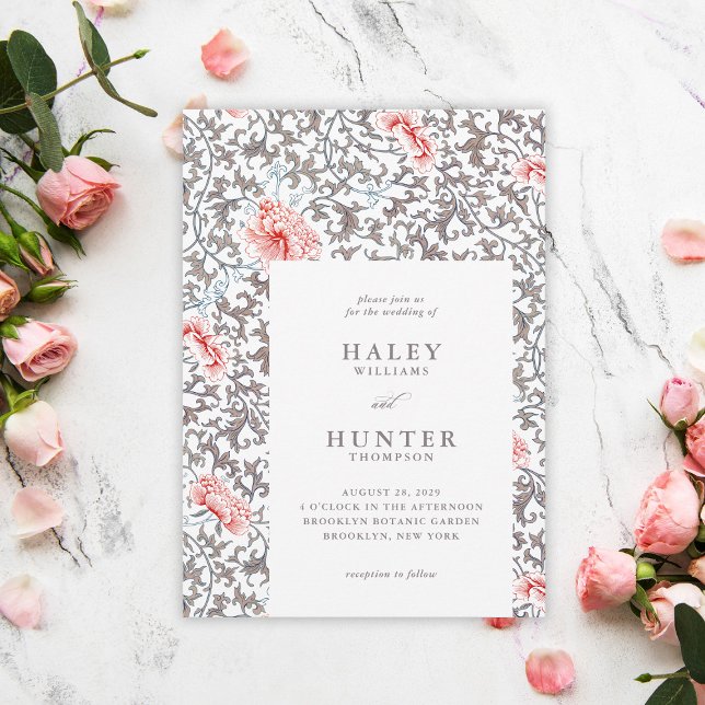 Convite Casamento Botânico Clássico Elegante (Criador carregado)