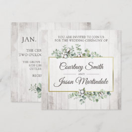 Convite Casamento Botânico Da Madeira Rústica Do Sul Do Al