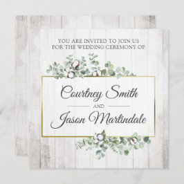 Convite Casamento Botânico Da Madeira Rústica Do Sul Do Al