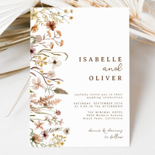 Convite Casamento Botânico de Boho Autumn Fall