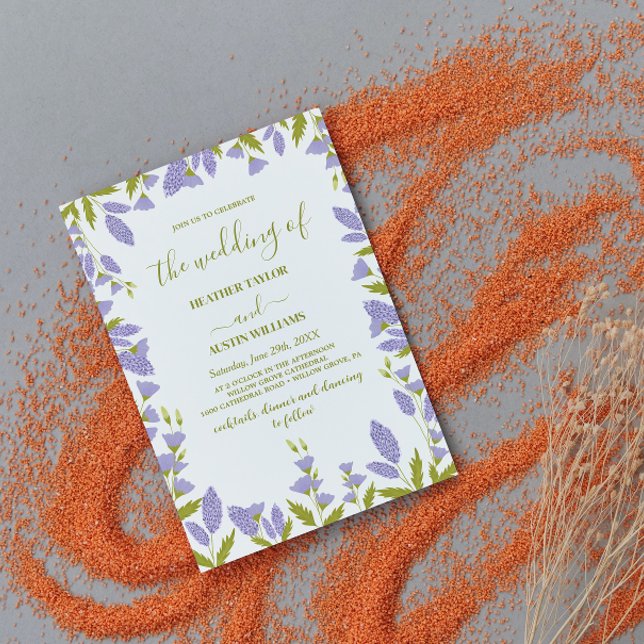 Convite Casamento Botânico de Farinha Selvagem (Criador carregado)