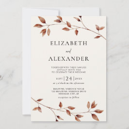 Convite Casamento Botânico de Folha Minimalista