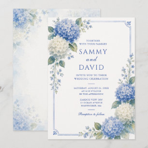 Convite Casamento Botânico de Hortênsia Azul
